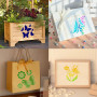 CZAKOMIX Set de 6 Pochoir, Design Ajouré, Papillon, Éléments Floraux, Pochoirs pour Peinture, Blanc, 29,8 * 15,9cm, Stencil pour
