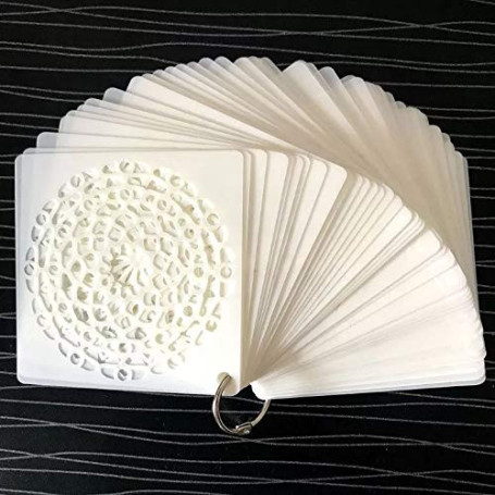 Yulakes Mandala Dotting Lot de 48 pochoirs réutilisables pour peinture sur bois, rochers et murs, 10 x 10 cm