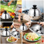 Omtofo 4 Pièces Cloche de Cuisson, Cloche Hamburger, Cloches à Hamburger en Acier Inoxydable avec Tournevis, pour Hamburger pour