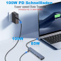 Hub USB C HDMI 4K PD 100W Charge,3*USB-A/C Multi Data Ports,Lecteur de Cartes SD/TF 7 en 1 Dock USB-C,Adaptateur Multiport Compa