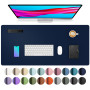 Aothia Sous-main de bureau,Grand tapis de souris, 80 x 40cm,Bleu foncé | Tapis clavier souris en cuir PU,protège bureau antidéra
