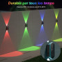 Lampe Solaire Exterieur Applique Murale: 6 Pack Up Down RGB lumiere Solaire | Éclairage mural extérieur IP65 Étanche 3000K & Mod
