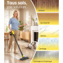 PEXCHO Balai Vapeur Multifonction 7 en 1, 1500W Chauffe en 15 Secondes | Élimine 99,9% des Virus et Bactéries,Sans Produits Chim