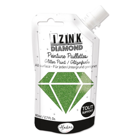 Aladine - Izink Diamond - Peinture Pailletée - Ultra Concentrée en Paillettes - Décoration Tout Support - DIY et Loisirs Créatif