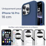 TOCOL Coque pour iPhone 16 Pro, Doublure Douce en Tissu Microfibre, Anti-Choc, Anti-Rayures, Coque en Silicone pour iPhone 16 Pr