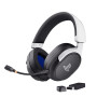 GXTrust Forta Casque sans Fil Licence Officielle PlayStation 5, Noir/Blanc | Faible Latence, 2.4G avec Récepteur USB, Autonomie 
