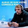 GXTrust Forta Casque sans Fil Licence Officielle PlayStation 5, Noir/Blanc | Faible Latence, 2.4G avec Récepteur USB, Autonomie 