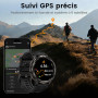 KOSPET Tank T4C GPS Montre Connectée Homme, Lampe Torche LED, Talkie-Walkie | Étanche 5 ATM et IP69K, 1,5'' AMOLED, Autonomie 15