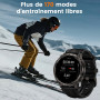 KOSPET Tank T4C GPS Montre Connectée Homme, Lampe Torche LED, Talkie-Walkie | Étanche 5 ATM et IP69K, 1,5'' AMOLED, Autonomie 15