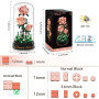 HiWEEGO Kit de construction de roses avec lumière LED, 241 pièces, bouquet de roses bordeaux de 3,6 mm, jouet de collection bota