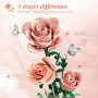 HiWEEGO Kit de construction de roses avec lumière LED, 241 pièces, bouquet de roses bordeaux de 3,6 mm, jouet de collection bota