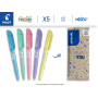 PILOT - 5 FriXion Light Soft - Surligneur Effaçable - Couleurs Pastel | Encre Thermosensible - Notes Propres, Sans Ratures - Ble