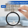 ABOHU Lot de 6 Plaque Metallique Minces Telephone avec Adhésif pour Support Téléphone Voiture Magnétique Aimant, Anneau Noir