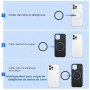 ABOHU Lot de 6 Plaque Metallique Minces Telephone avec Adhésif pour Support Téléphone Voiture Magnétique Aimant, Anneau Noir