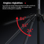 SMALLRIG 190cm Trépied Lumière 4kg Max Pliable 43cm Plié - 5475 | Trepied Videoprojecteur, Pliable et réglable, Pour lampes torc