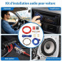 Vexnaro Kit de Câblage Amplificateur Voiture, Câble Subwoofer et Kit Connexion Ampli Audio, Faisceau Installation avec Fusible e