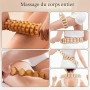 Kit de Massage en bois 6 en 1 pour Drainage Lymphatique & Modelage du Corps | Kit Professionnel de Madérotérapie, avec Rouleau d