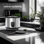 tectake® Cuiseur de riz Rice Cooker Cuiseur vapeur Multifonction 2en1 Aluminium Grand Volume 1,8L avec Panier vapeur inox, verre