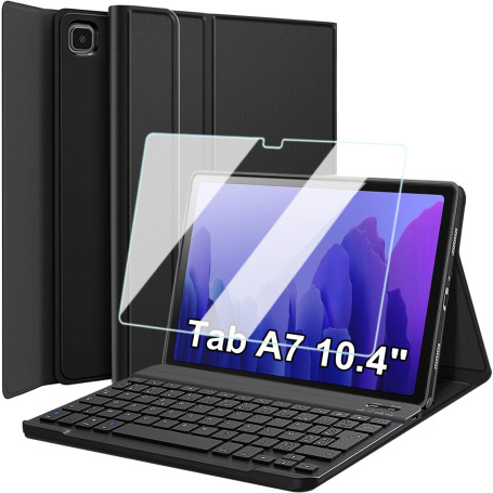 Nanhent Clavier Coque pour Samsung Galaxy Tab A7 10.4" 2022/2020 (SM-T500/T505/507), avec Porte-Stylo, AZERTY Français Amovible 
