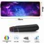 TEKXDD - RGB Tapis de Souris Gaming XXL (900 x 400 mm) | Grand Tapis Souris avec 13 Modes D'eclairage LED, Antidérapante, Étanch