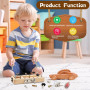 AOOTE Planche à Vis en Bois avec Visseuse, Tableau d'activités Montessori en Bois avec Outils de Tournevis, Planche à Vis en Boi