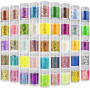 Paillettes Fines pour Art & Craft, 45 Couleurs Paillette Cosmétiques Glitter Fines pour Ongles Nail Art,Maquillage,Corps,les Loi