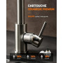 GRIFEMA G4008 Mitigeur Cuisine, Robinet Cuisine Bec Haut Chromé 360° | Acier Inoxydable, Monocommande, Débit Élevé, Économie d'E