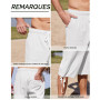 LVCBL Short en Lin pour Homme, Longueur 3/4, Pantalon d'été, pour la Plage, Le Yoga, Le Jogging, Décontracté