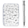 100 PCS Eponge Ongle, Avec Pince Métallique, Nail Art Brosse Éponge Éponges Remplaçables,Outils De Rendu pour Vréer une Variété 