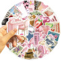 Pack de 100 Autocollants Coquette Vintage Rose Esthétique, Stickers PVC Résistants à l'Eau pour Gourde, Ordinateur Portable, Scr