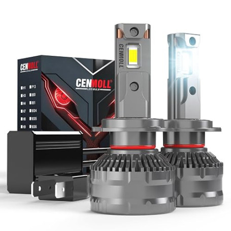 Cenmoll Ampoule H7 Led Anti Erreur, 40000LM 180W 6000K Blanc Froid, 2 PCS | Angle de Faisceau Réglable à 360 Degrés | 800% Super