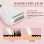 MAXGROOM Rasoir Électrique Femme 3-en-1, Tondeuse Étanche IPX6 pour Corps | 90 min d'autonomie & Affichage LED & Lame Céramique,