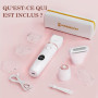 MAXGROOM Rasoir Électrique Femme 3-en-1, Tondeuse Étanche IPX6 pour Corps | 90 min d'autonomie & Affichage LED & Lame Céramique,