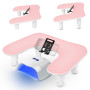 Repose Main Manucure, Repose Main Ongle avec Support pour Téléphone Portable, Repose Main Hauteur Réglable en Forme de U, Cuir P