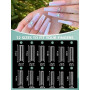 LIONVISON 480 PCS Faux Ongles Carrés Sans Courbe C 12 Tailles | Faux Ongles Transparents À Demi Couverture Avec Ajustement Préci