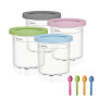 QKNOSM Lot de 4 récipients Creamy pour Ninja Creami NC300EU NC301EU, Ninja Creami Machine à glace Accessoires avec machine à gla