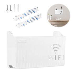 Boîte de Rangement pour Routeur WiFi, Boîte de Stockage de Routeur Blanc | Cache Box WiFi Étagere Radiateur, Étagère de Murales,