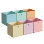 SONGMICS Boîte de Rangement, Lot de 6, Coffre Pliable, 30 x 30 x 30 cm | Panier, Bac, en Tissu, Inodore, pour Étagère Cubique, p