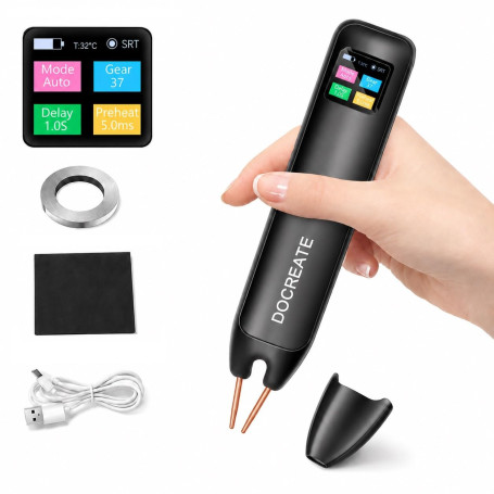 Uadme Soudeuse par Point Portable pour Batterie 18650, 99 Niveaux | avec Batterie Rechargeable, Modes Automatique/Manuel, pour F