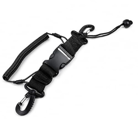leruiyezs Sangle Plongee sous Marine Durable avec Clips Libération Rapide,Sangle Lampe Plongée,Extension Spirale150cm,Caméra sou