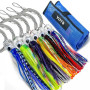 YOTO Lot de 6 leurres de pêche à la traîne en Eau salée - 16,5 cm - Kit de leurres de pêche en mer Profonde - Thon, Marlin, Waho