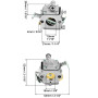 QWORK® Jeu de carburateurs compatible avec STIHL MS170 180 017 018, accessoires de tondeuse à gazon tronçonneuse, avec accessoir
