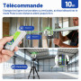 Huepar Pro Niveau Laser avec Trépied Haut, 360 Autonivelant ZK03CGT | Trépied de 127 cm, Haute Précision ±2 mm, Télécommande, Au