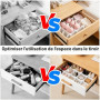 20 Séparateurs de Tiroirs Réglables, Separateur de Tiroir, Organisateur de Tiroirs pour Vetement Chaussettes Salle de Bain Cuisi