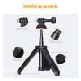 K&F CONCEPT Mini trépied 33cm avec Pôle Télescopique | Selfie stick portable, compatible avec GoPro Hero 13/12/11/10, DJI Osmo A