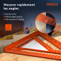 Presch Équerre de menuisier 300mm - Surface innovante effaçable - Aluminium fraisé de haute précision pour des angles de 90° tou