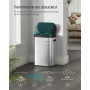 SONGMICS Poubelle de Cuisine Automatique, 50 L, Acier Inoxydable | Capteur de Mouvement, Ouverture Tactile, Fermeture Douce, 15 