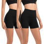 Leafigure Lot de 2 shorts de cyclisme pour femme - Taille haute - Opaques - Pour l'été, la gym, le fitness, le yoga
