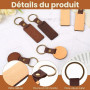 Porte-clés en bois vierges à personnaliser – lot de 13 – hêtre ou noyer, forme rectangulaire ou ronde – compatible gravure laser