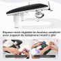 LIONVISON Repose Main Ongles Réglable avec Support Téléphone Noir | Coussin Repose Main Réglable Avec Support Téléphone Intégré 